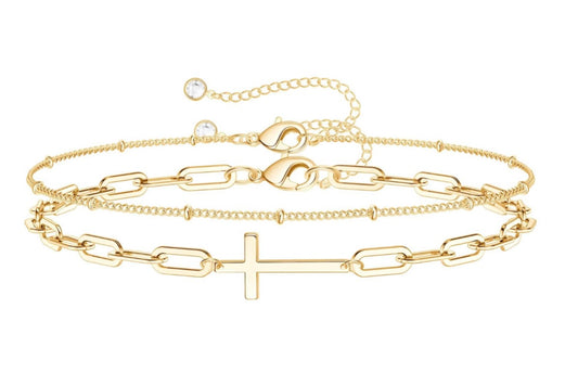 2 Piece Cross Bracelet