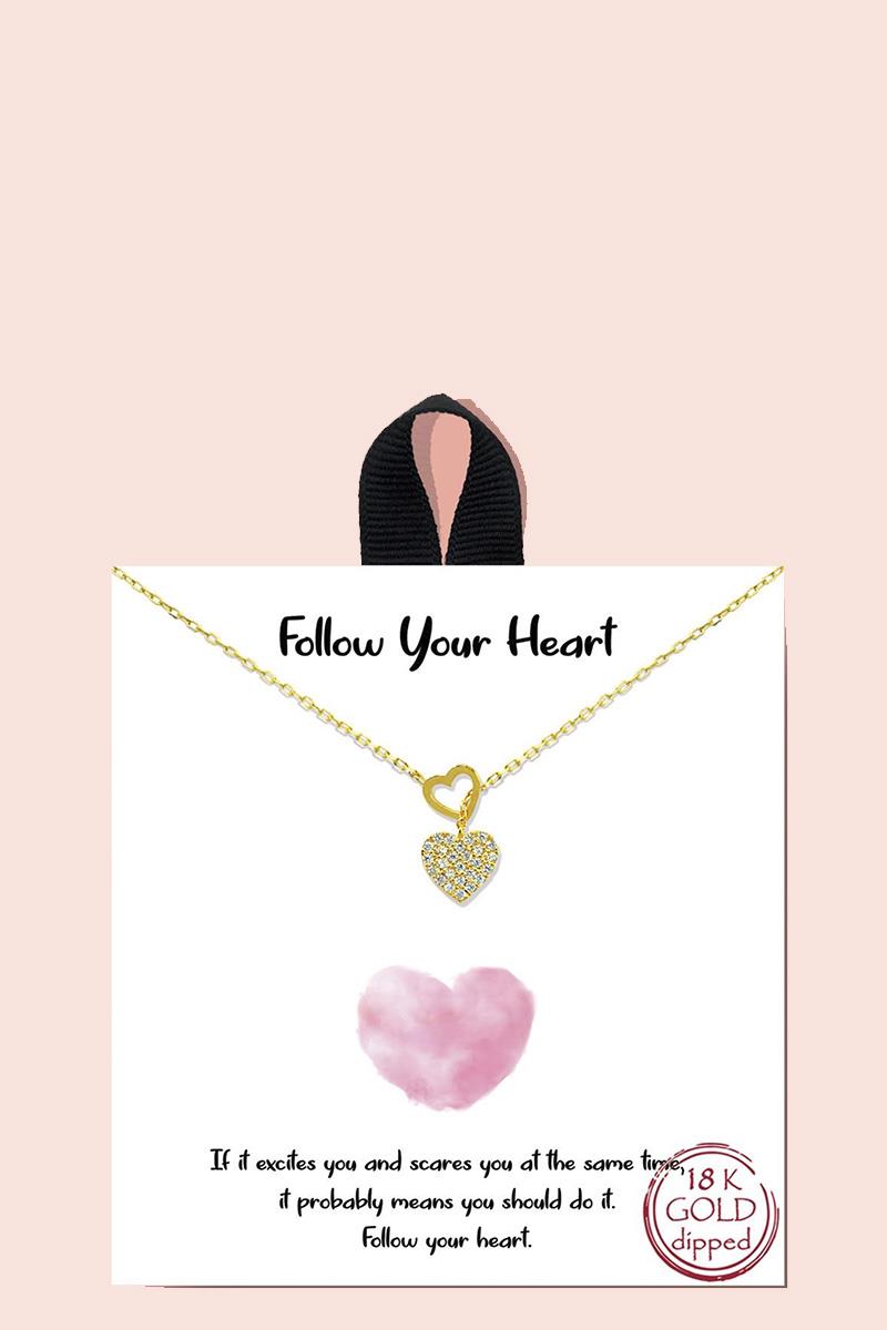 18K GOLD RHODIUM FOLLOW YOUR HEART NECKLACE