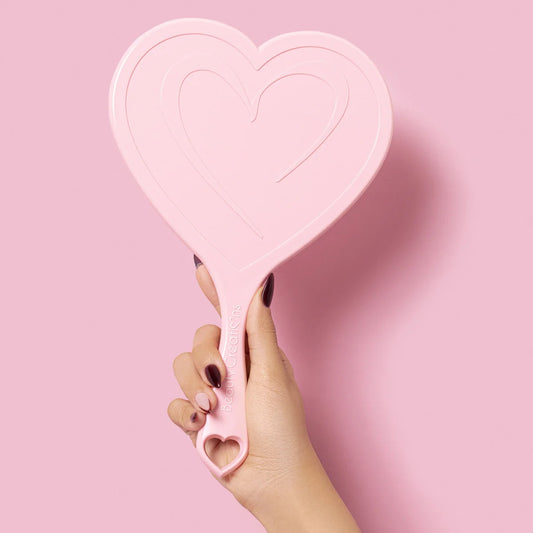 BEAUTY CREATIONS HANDHELD MIRROR - HEART SHAPE