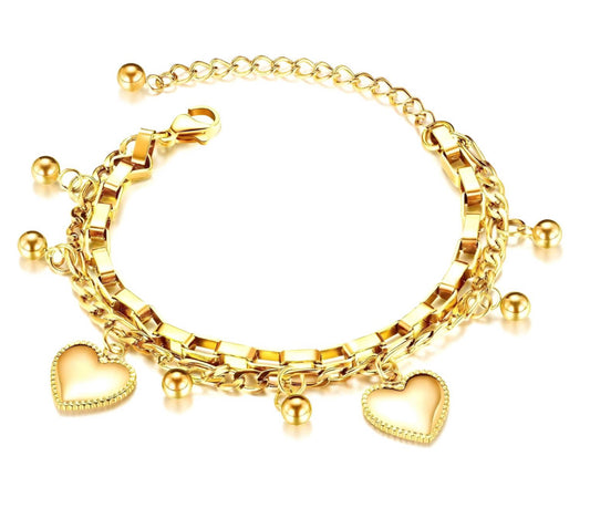 Double Layered Hearts bracelet