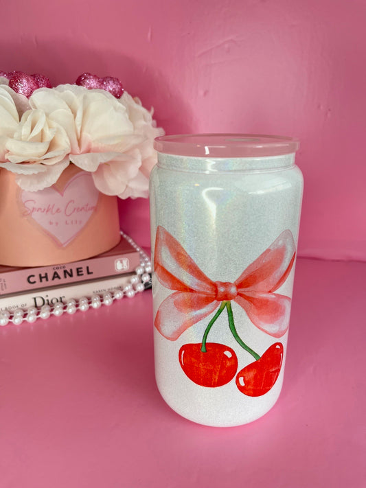 Cherry Coquette Glass Cup