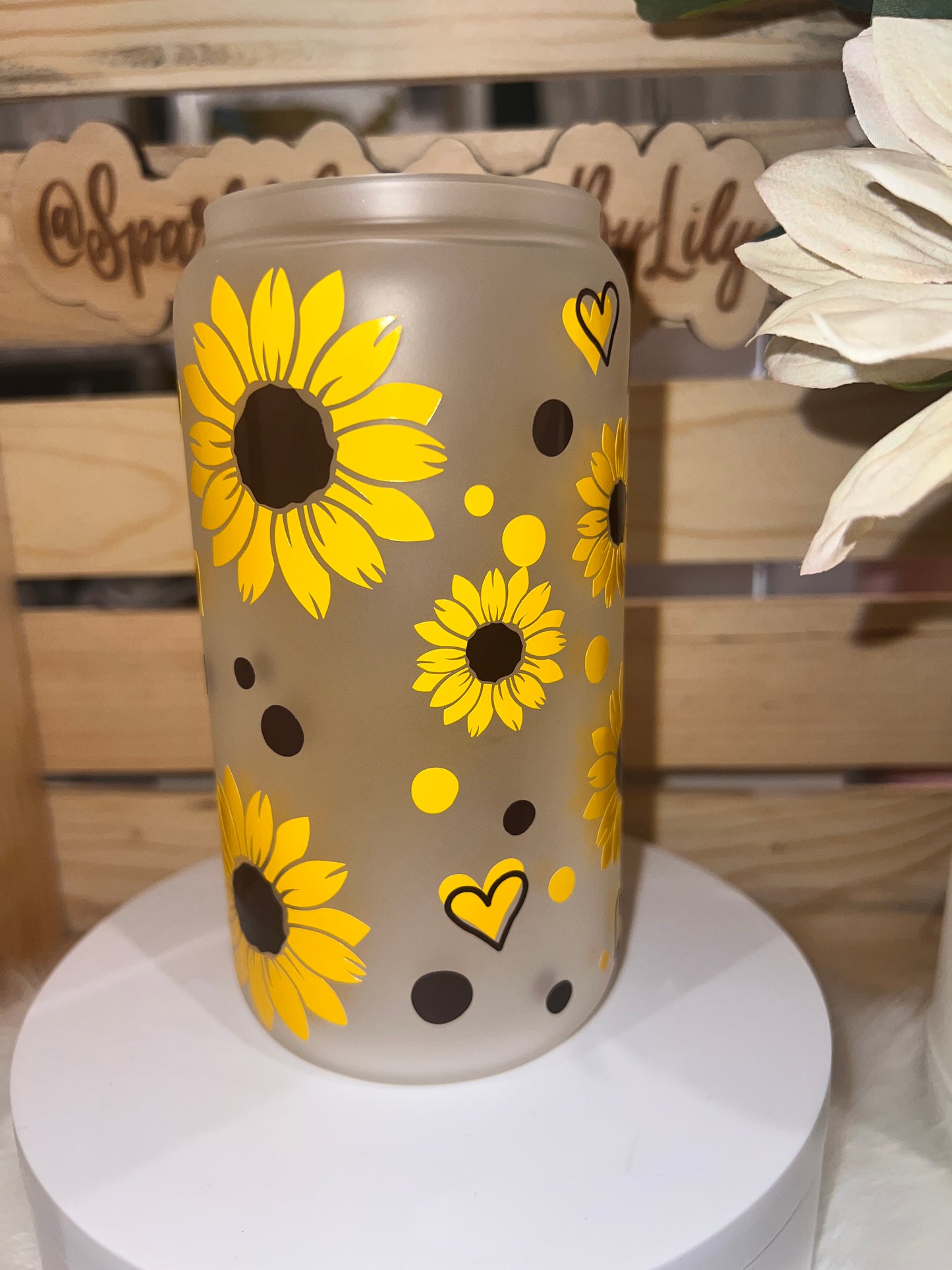 Custom Sunflower Libbey/ Girasol personalizada