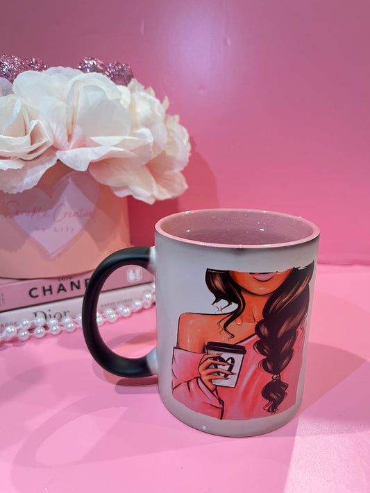 Coffee Girl Changing Mug