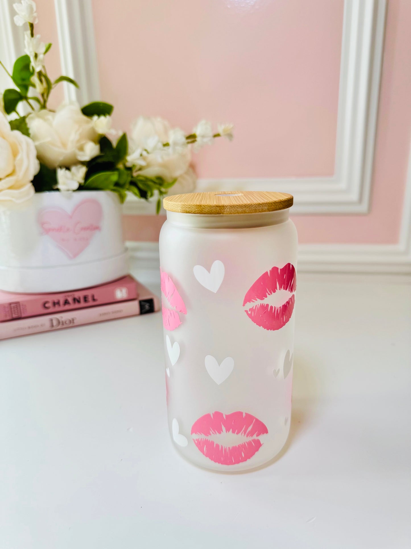 Lips & Love Glass Cup