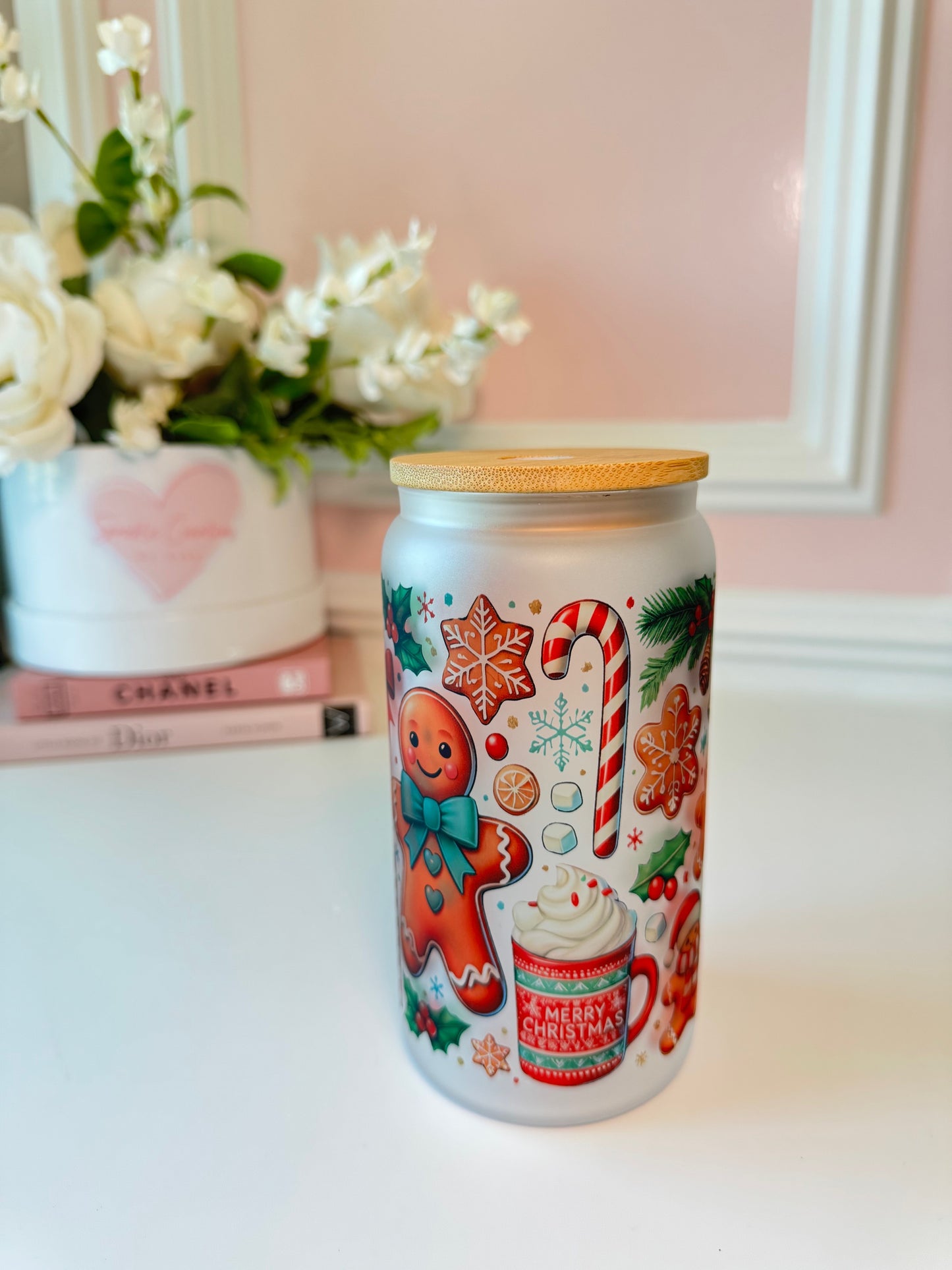 Gingerbread Christmas Glass Cup