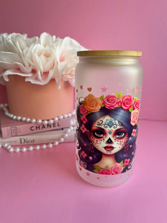 Dia De Los Muertos Glass Cup