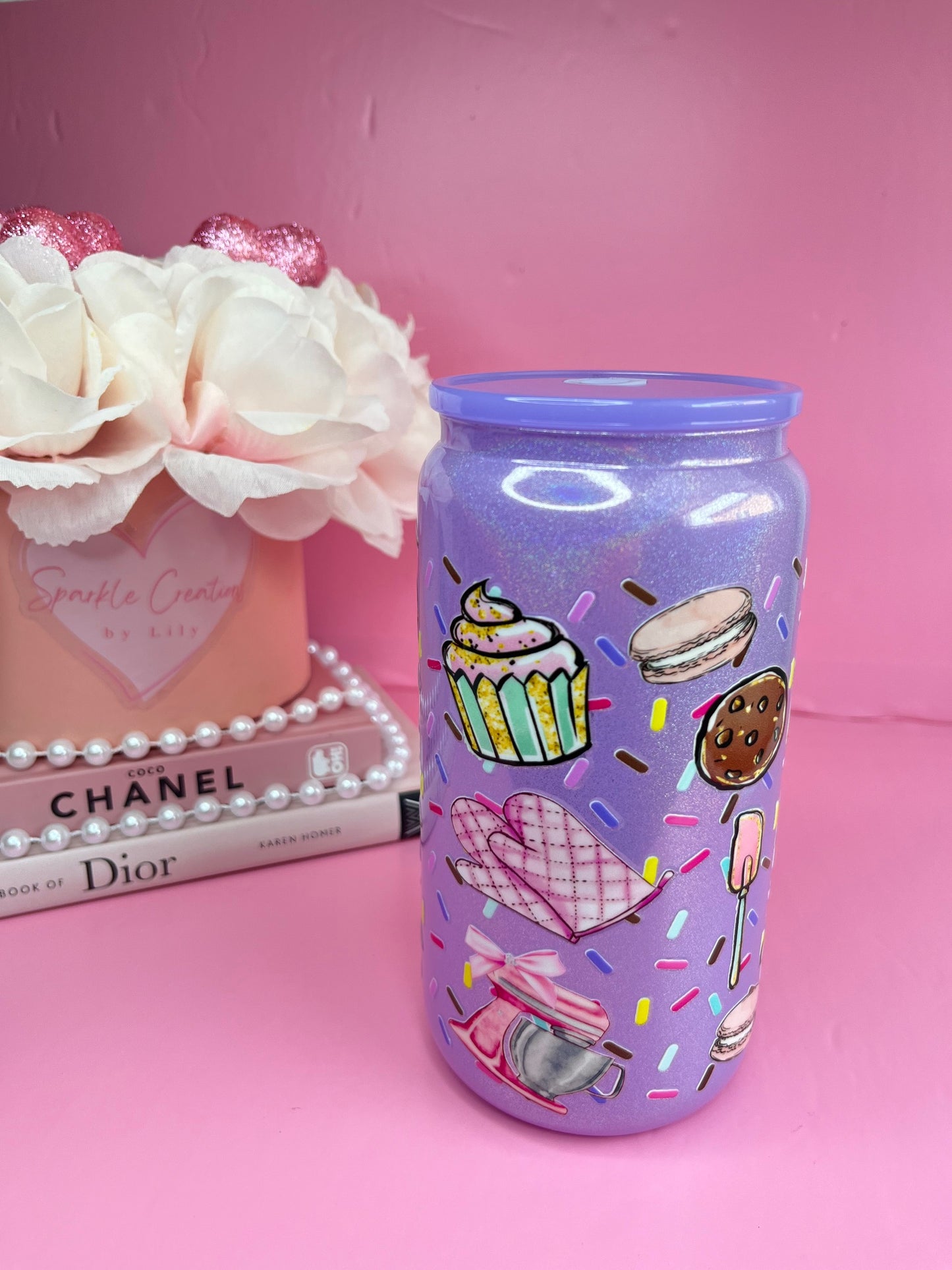 Cute Baker Glass Cup