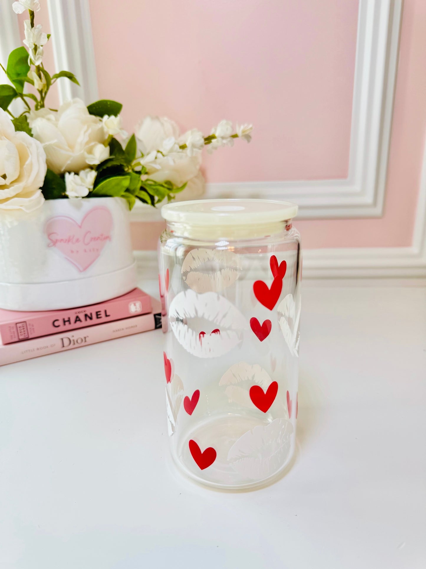 Lips & Love Glass Cup